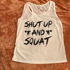 White workout tank